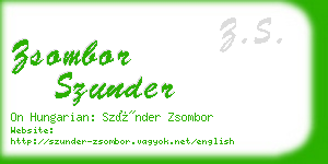 zsombor szunder business card